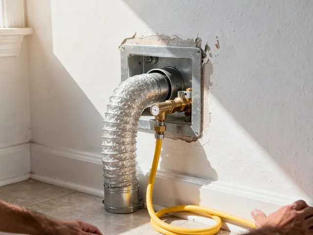Colton Dryer Vent Cleaning certified technician performing specialized gas dryer vent cleaning in Colton